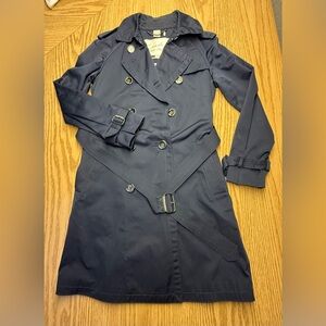 Coach Women's Double Breasted Navy Trench Coat